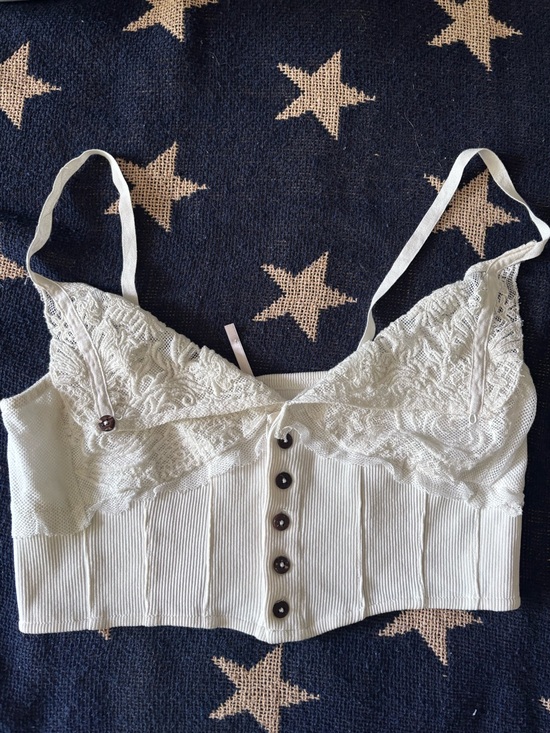 Free People Tops - Free People White Button-Front Tank